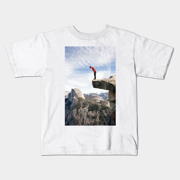 Alex Honnold Half Dome Painting Kids T-Shirt by gktb